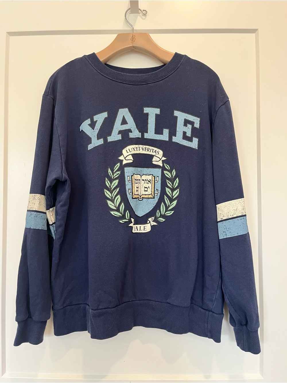Yale University Crest Men's 90s Style Crewneck Sweatshirt Collegiate Preppy Sz M